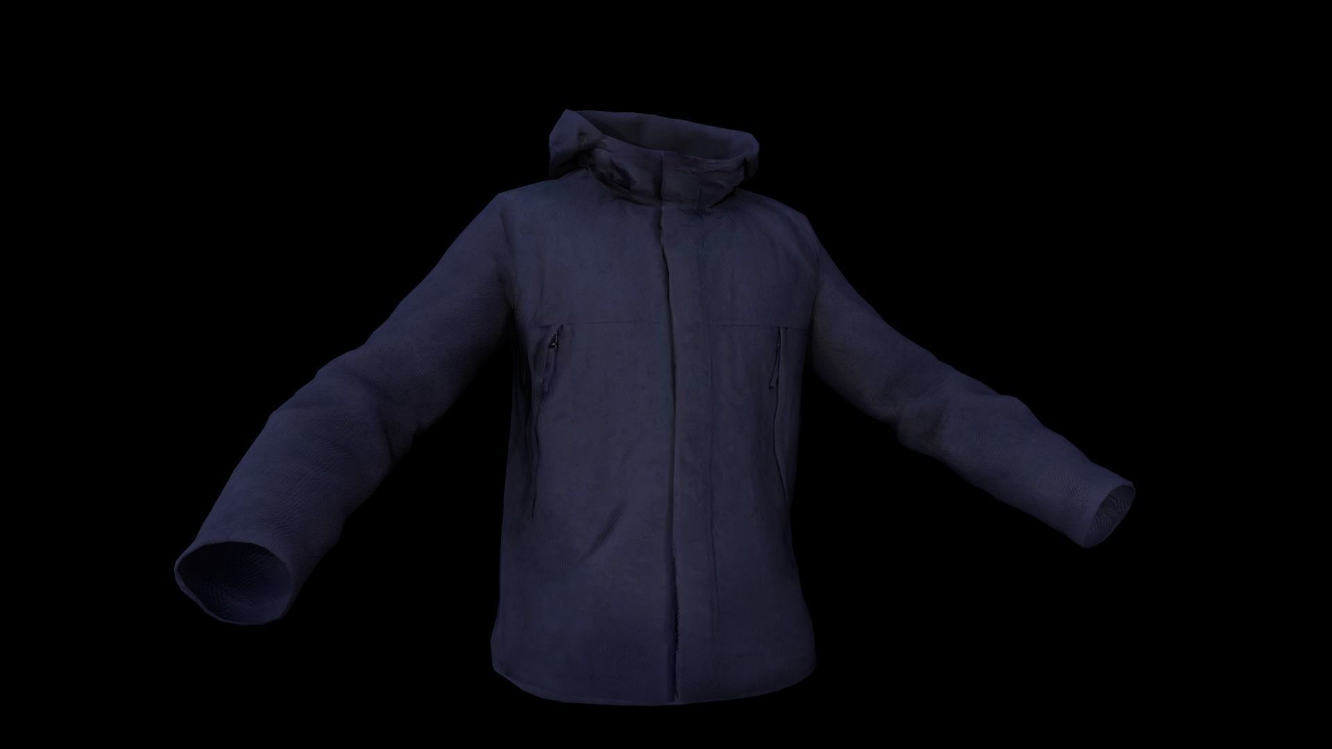 jacket hoodie Low-poly 3D model_15