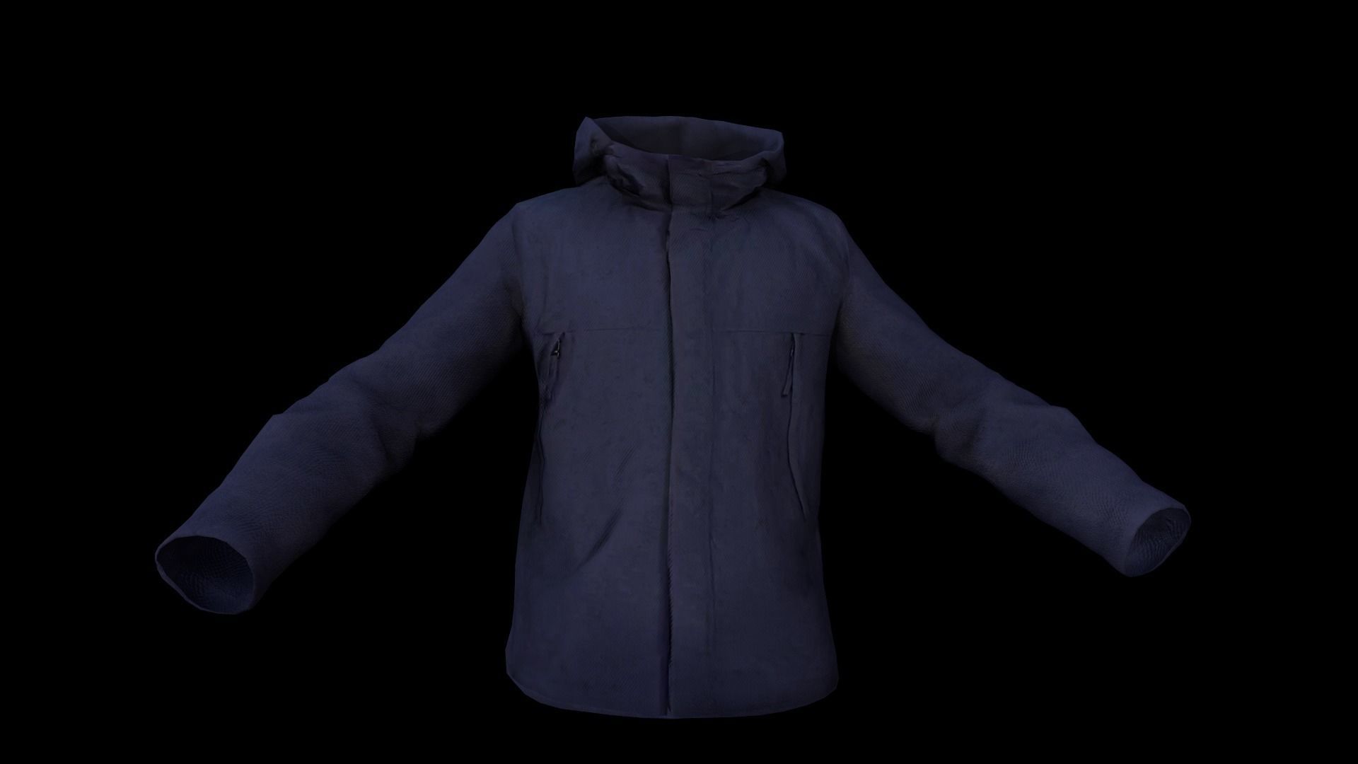 jacket hoodie Low-poly 3D model_16