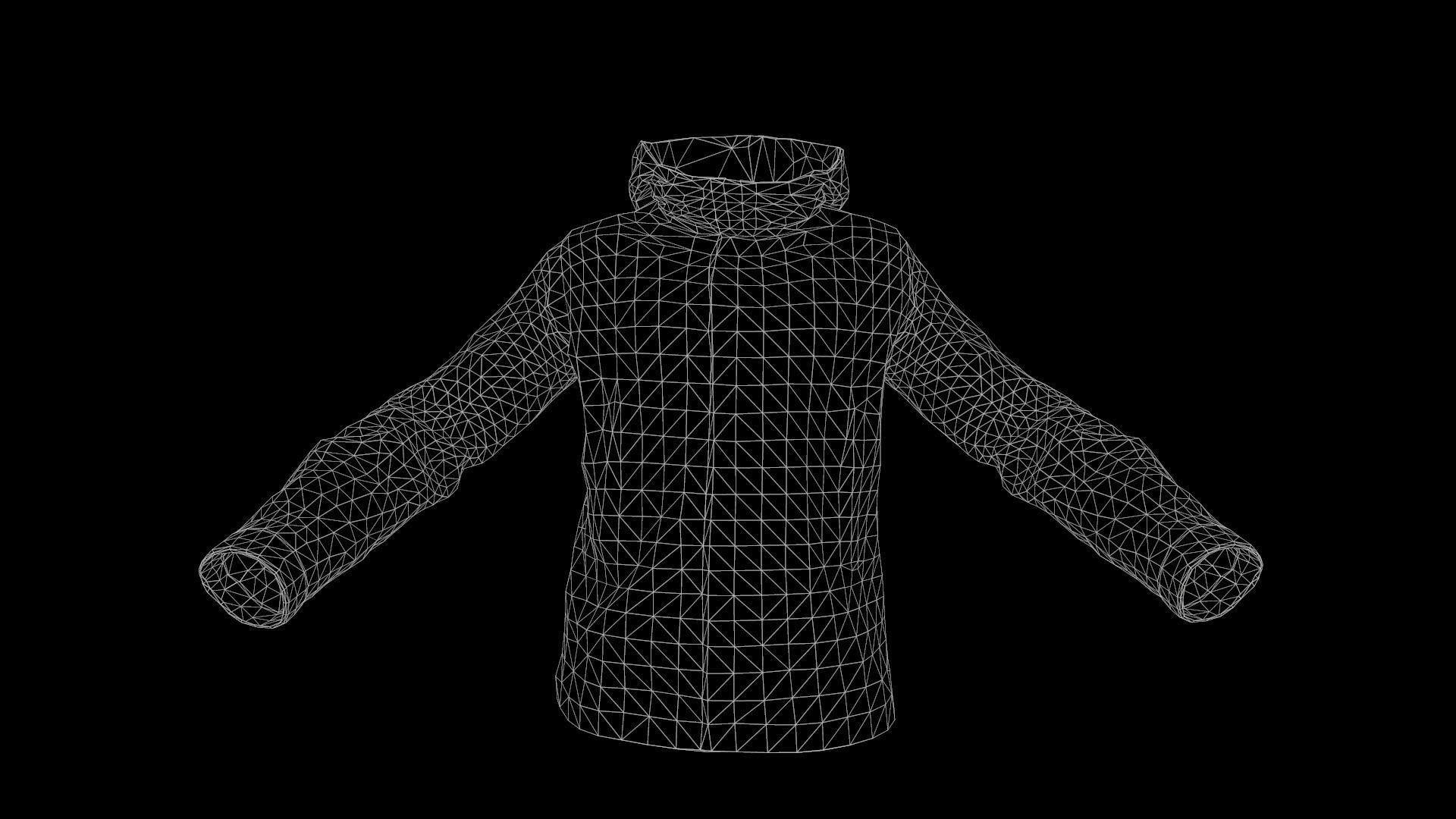 jacket hoodie Low-poly 3D model_17