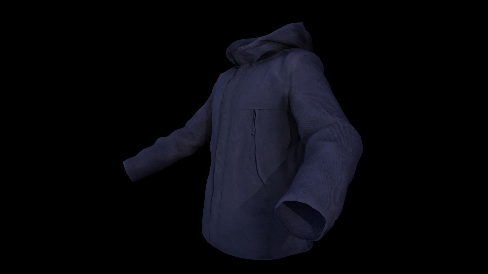 jacket hoodie Low-poly 3D model_4