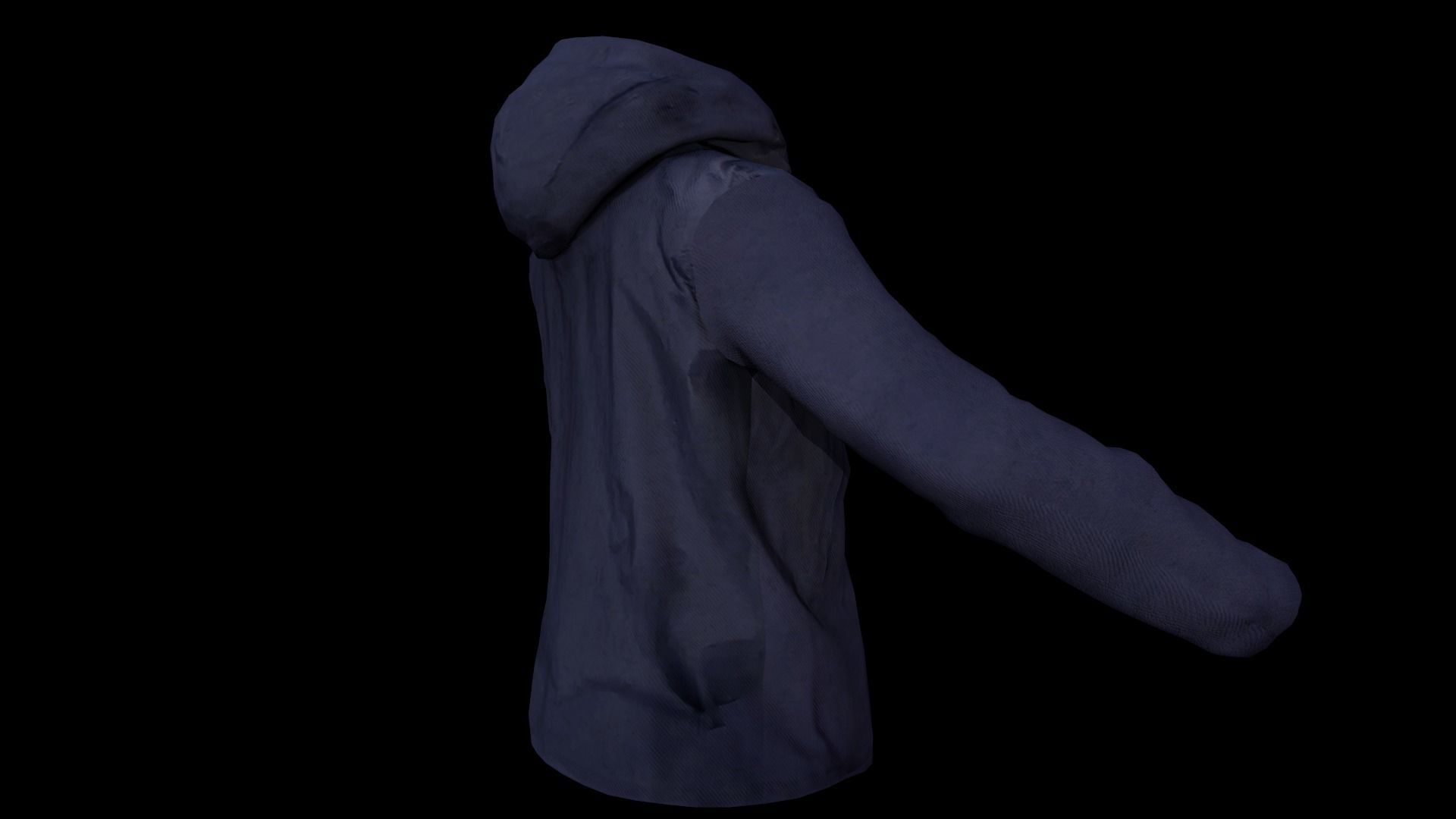jacket hoodie Low-poly 3D model_11
