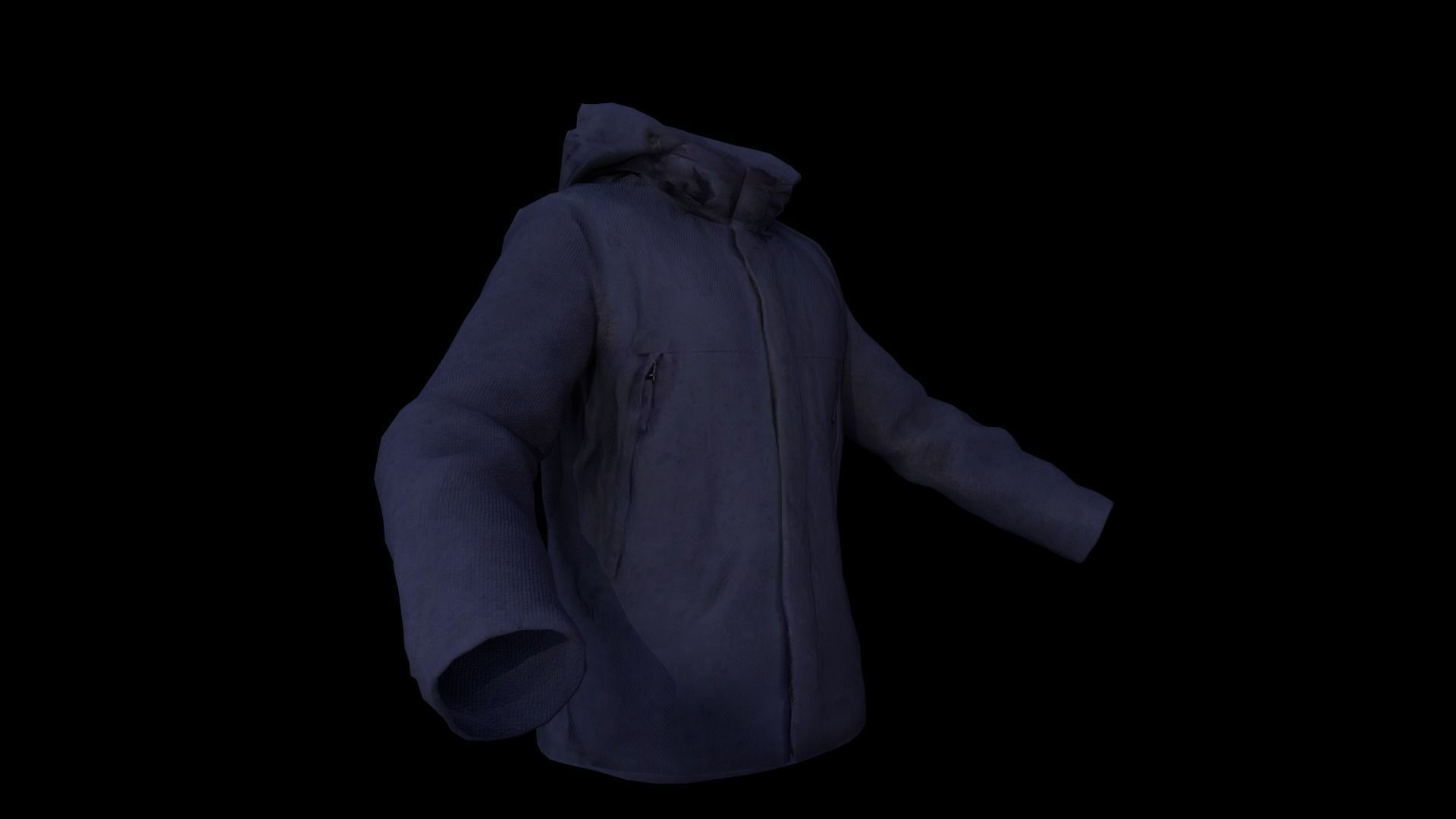 jacket hoodie Low-poly 3D model_14
