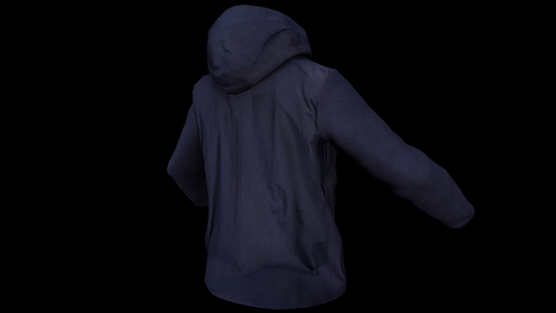 jacket hoodie Low-poly 3D model_10