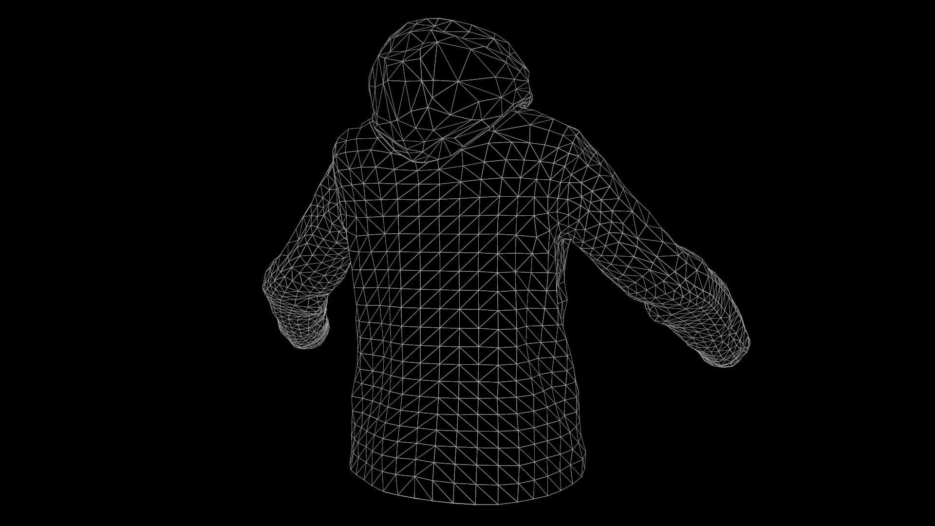 jacket hoodie Low-poly 3D model_19
