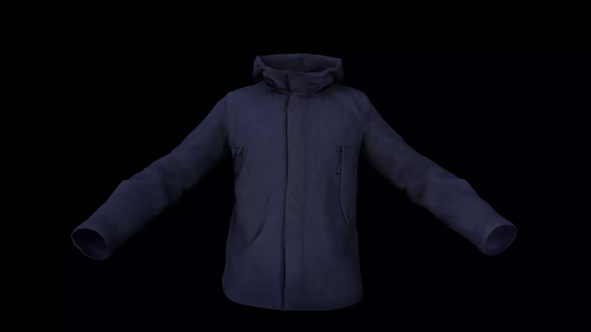 jacket hoodie Low-poly 3D model_0