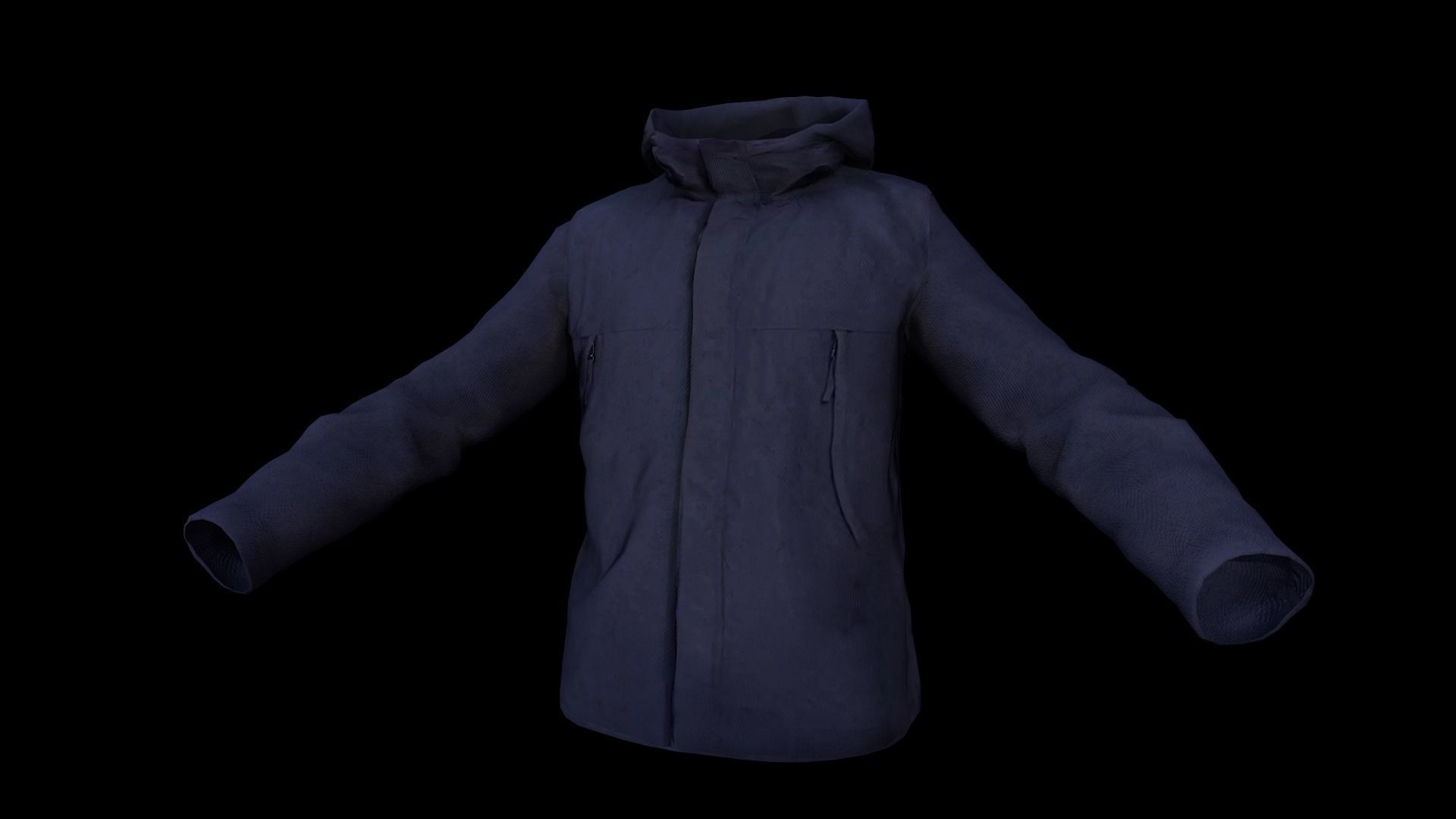 jacket hoodie Low-poly 3D model_2
