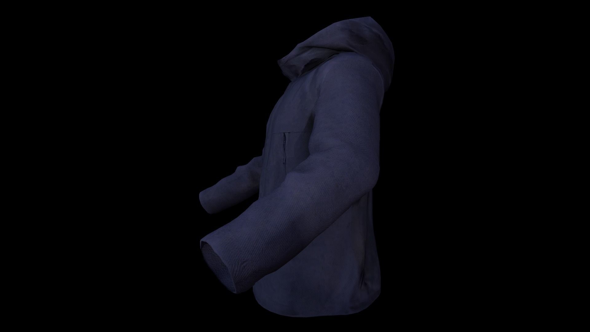 jacket hoodie Low-poly 3D model_5