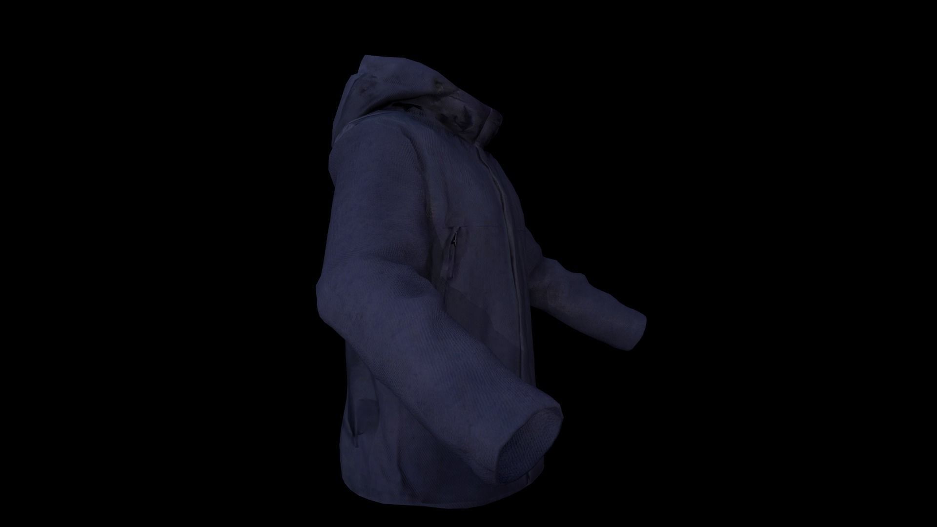 jacket hoodie Low-poly 3D model_13