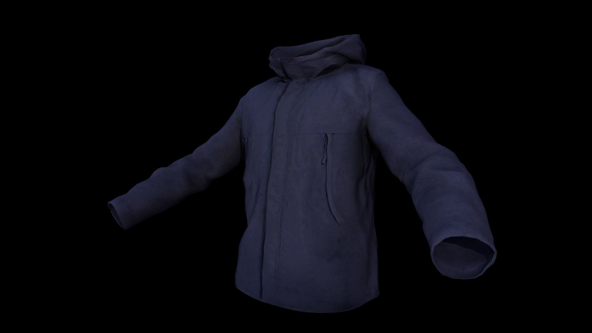 jacket hoodie Low-poly 3D model_3