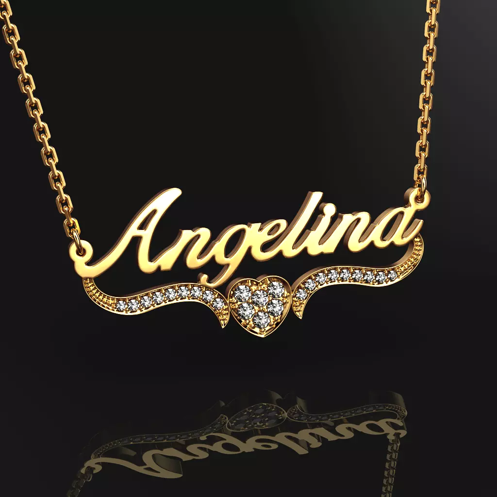 Name pendant Angelina 3D print model
