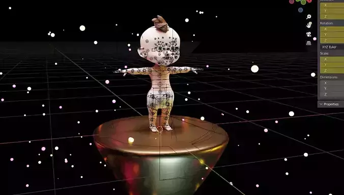 Baby boy character model rigged