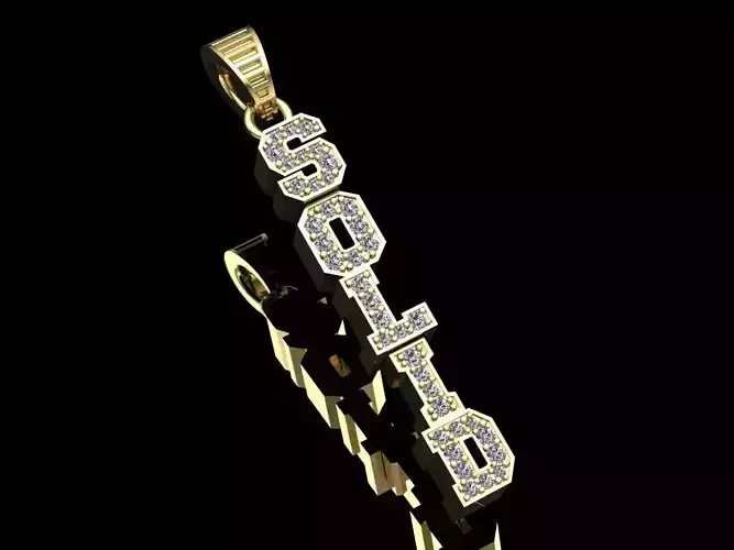 solid diamond pendant