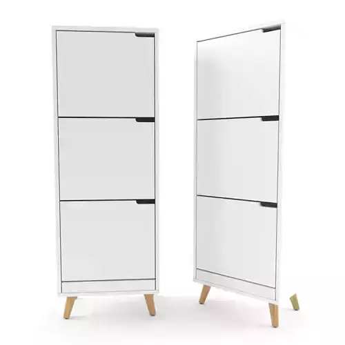 Maudine white shoe cabinet