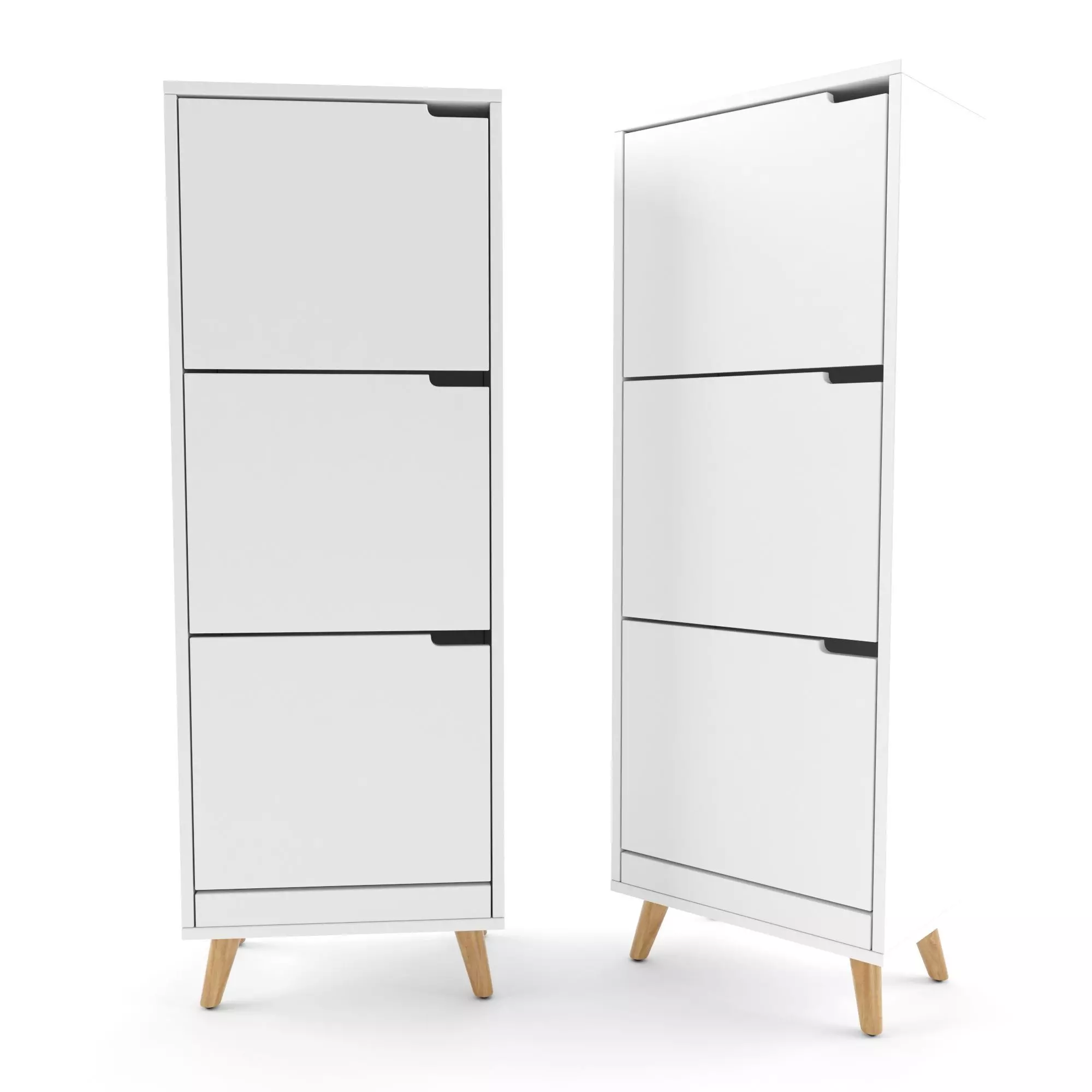 Maudine white shoe cabinet 3D model
