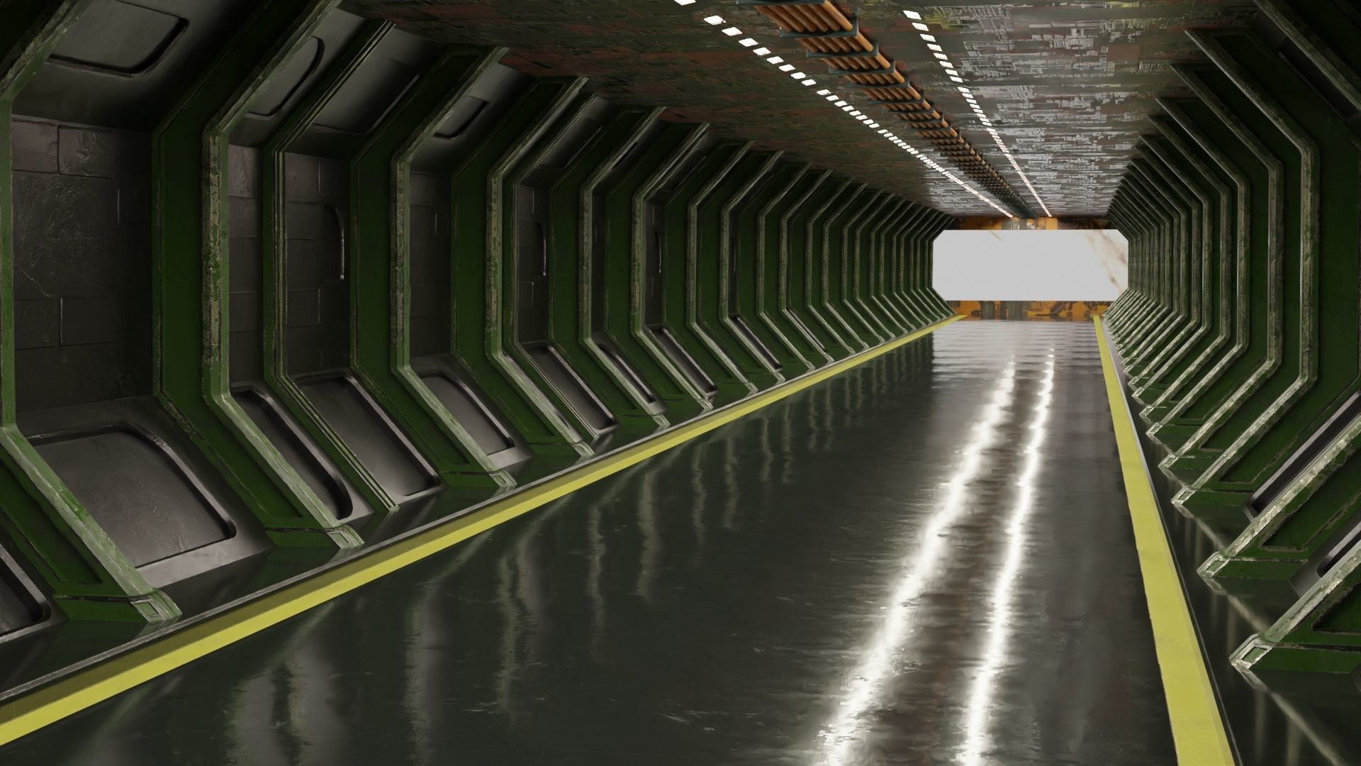 Shi fi Hangar 3D model Low-poly 3D model_21