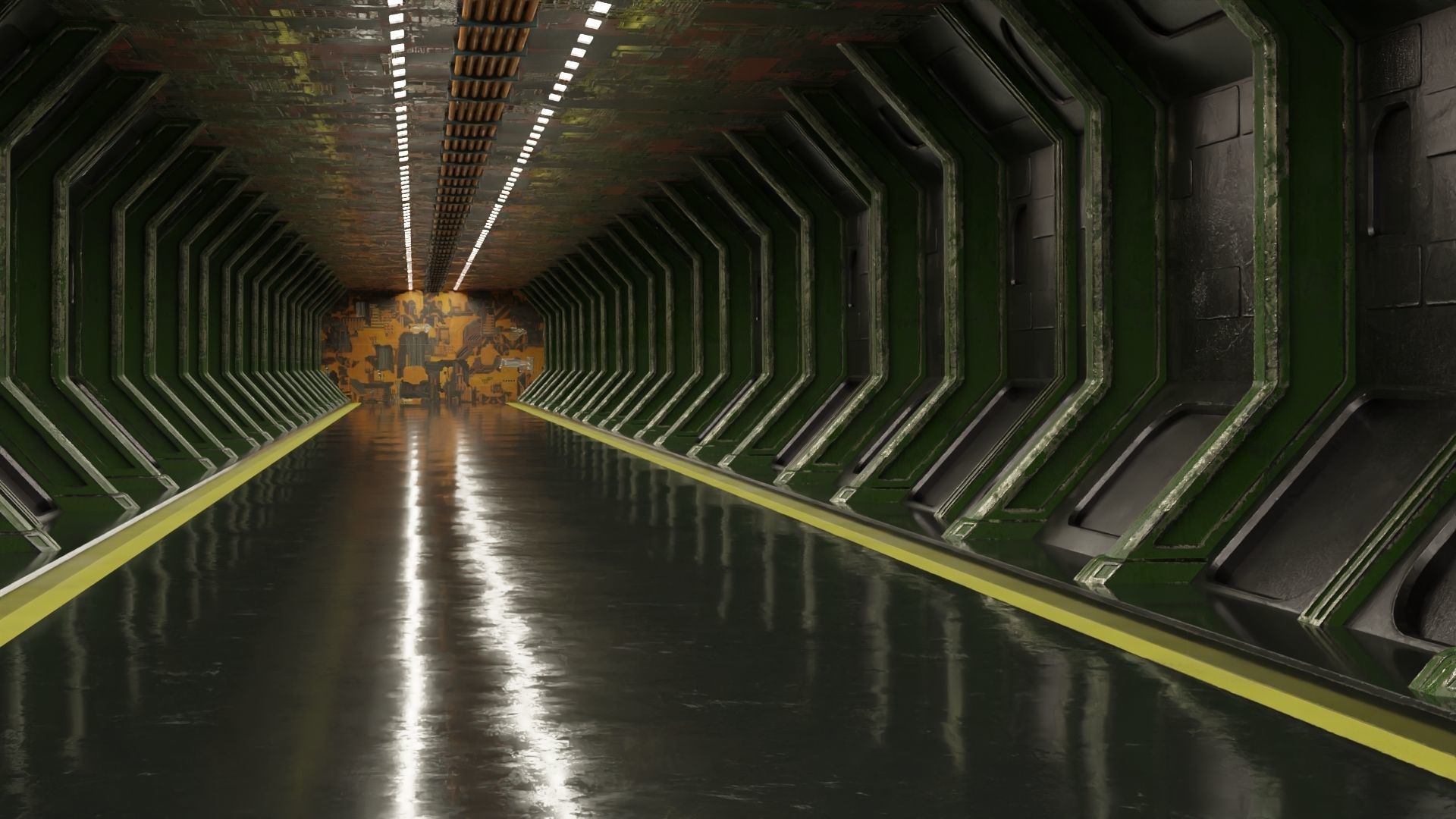 Shi fi Hangar 3D model Low-poly 3D model_14