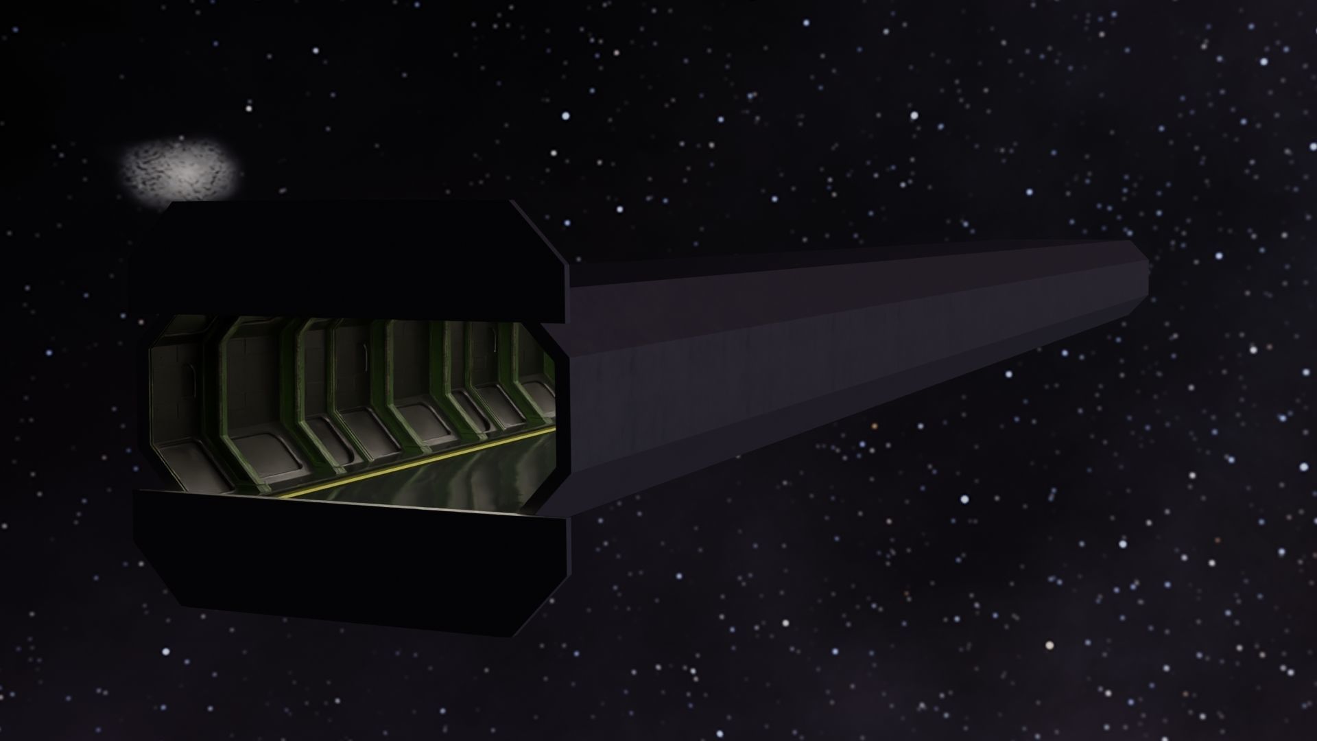 Shi fi Hangar 3D model Low-poly 3D model_12