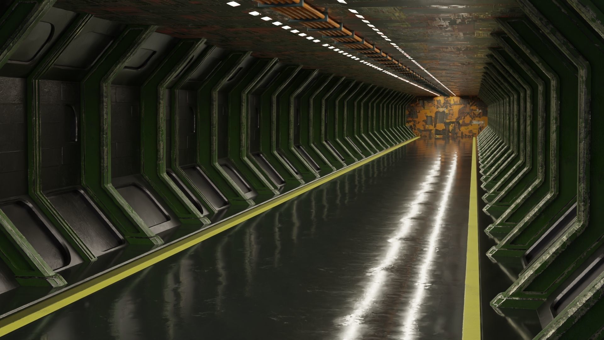 Shi fi Hangar 3D model Low-poly 3D model_5