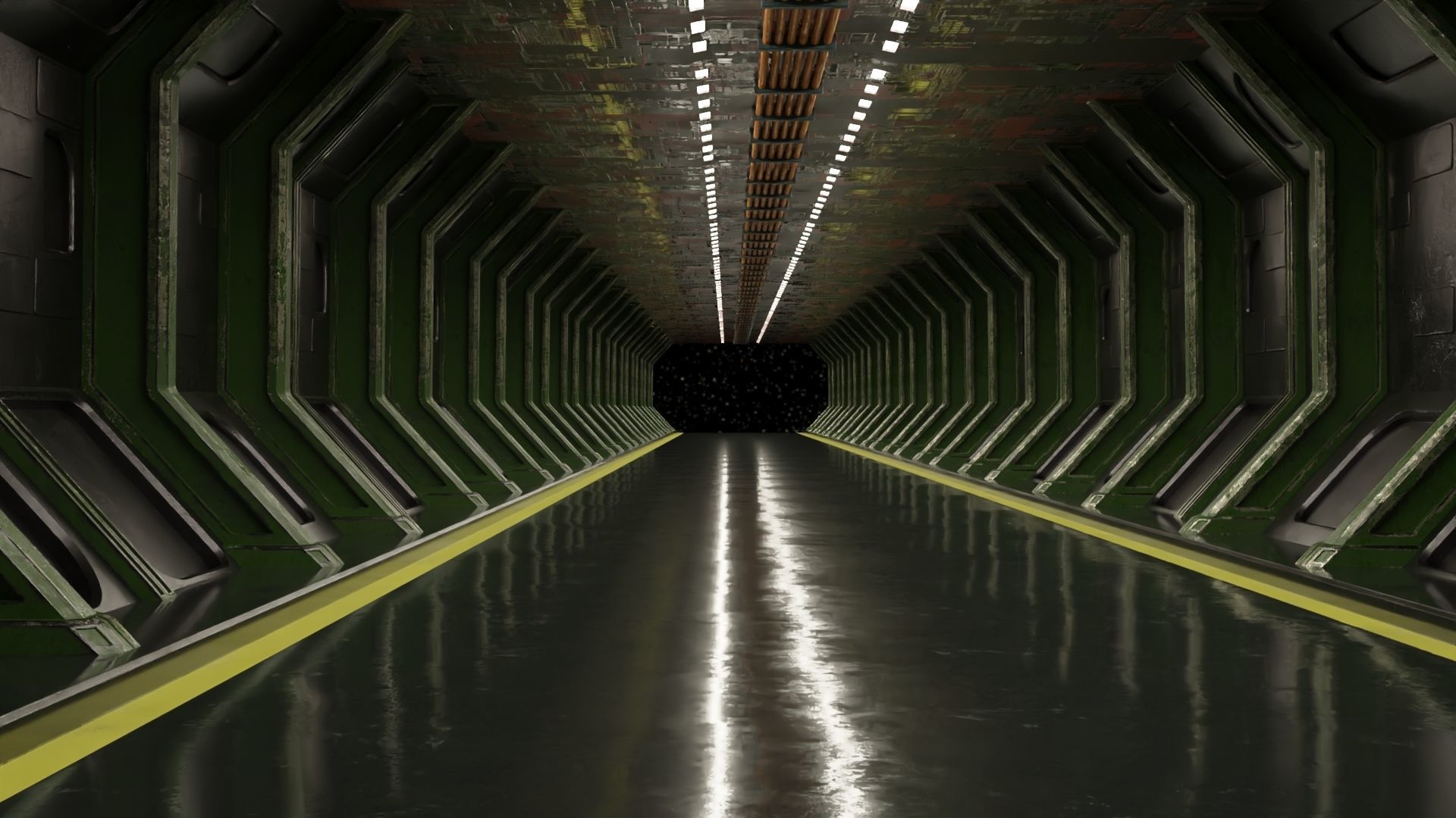 Shi fi Hangar 3D model Low-poly 3D model_3