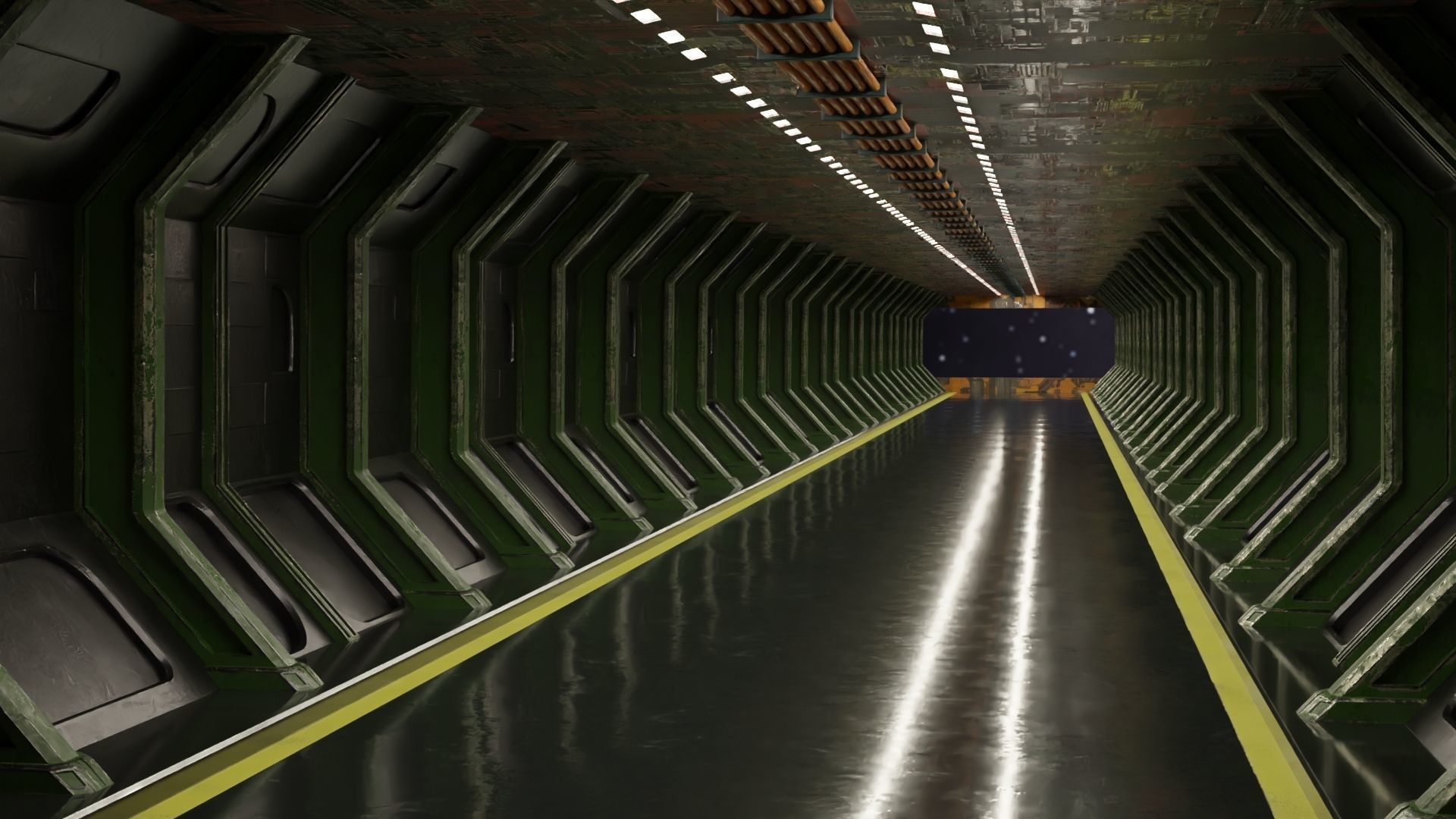 Shi fi Hangar 3D model Low-poly 3D model_6