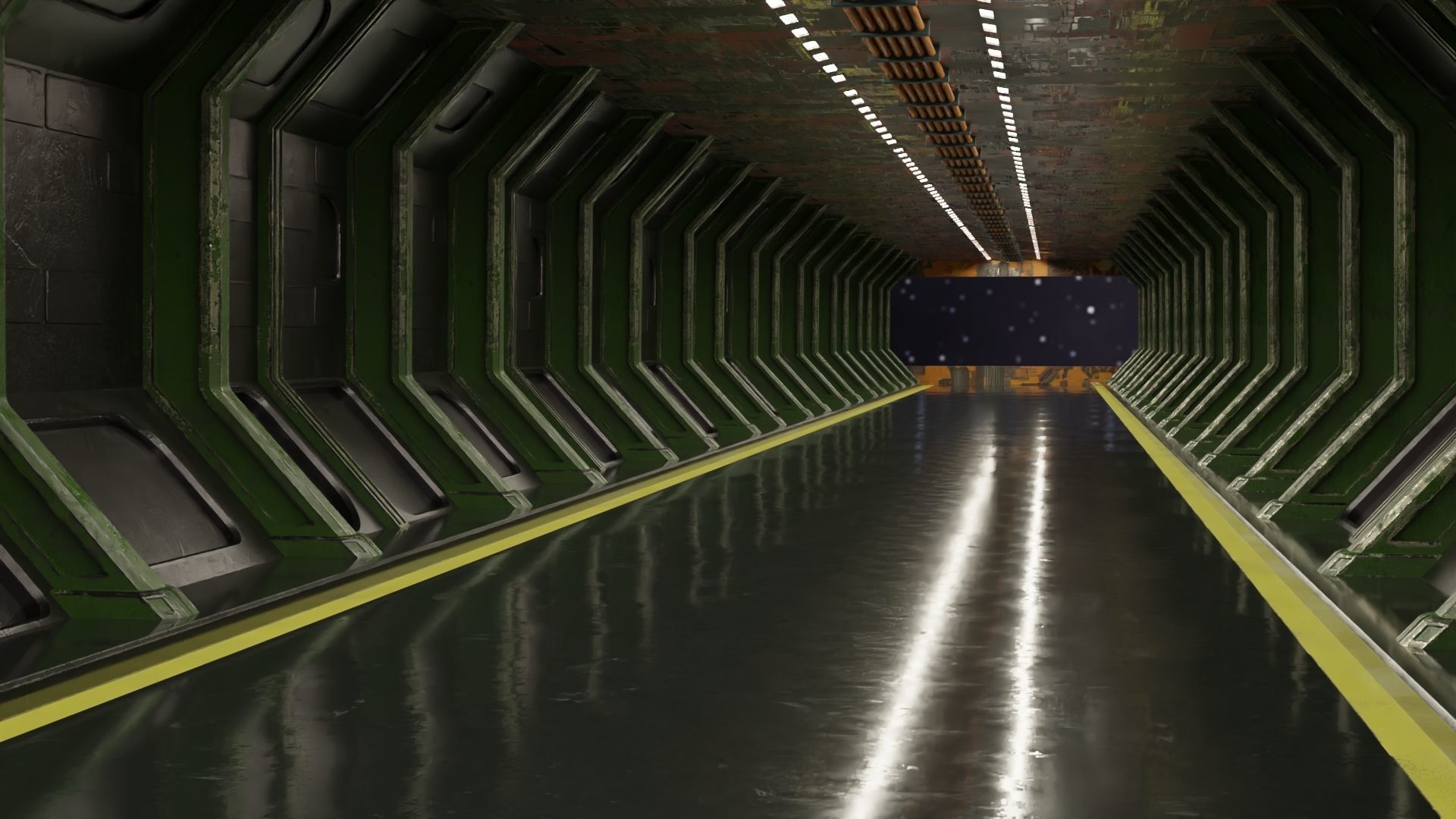 Shi fi Hangar 3D model Low-poly 3D model_7