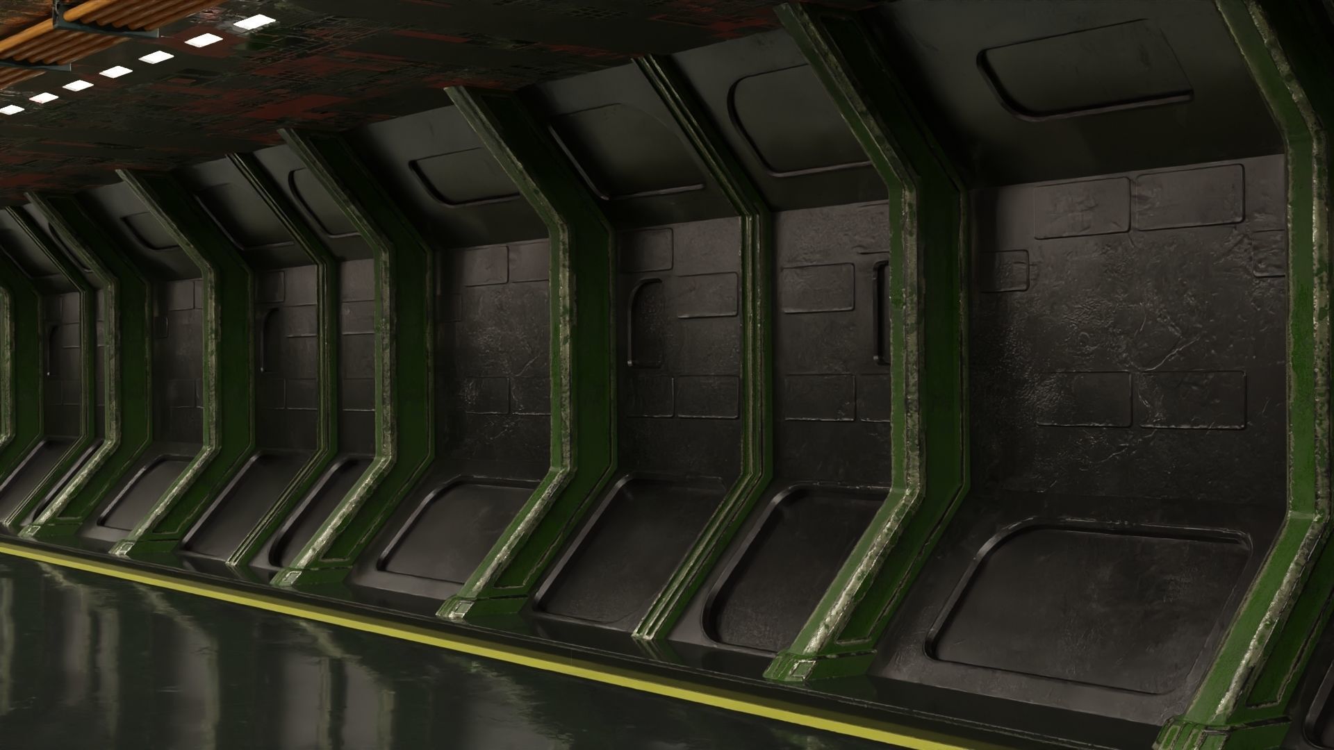 Shi fi Hangar 3D model Low-poly 3D model_23