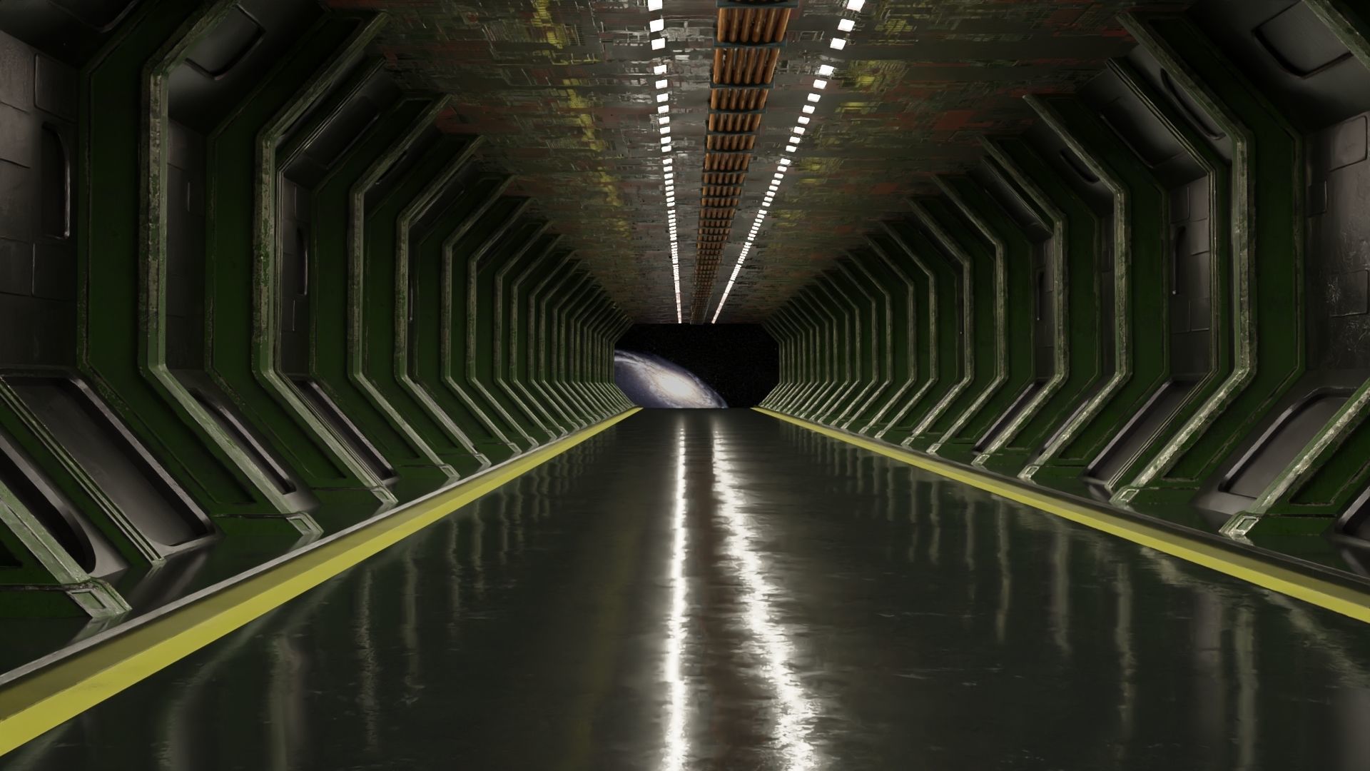 Shi fi Hangar 3D model Low-poly 3D model_18