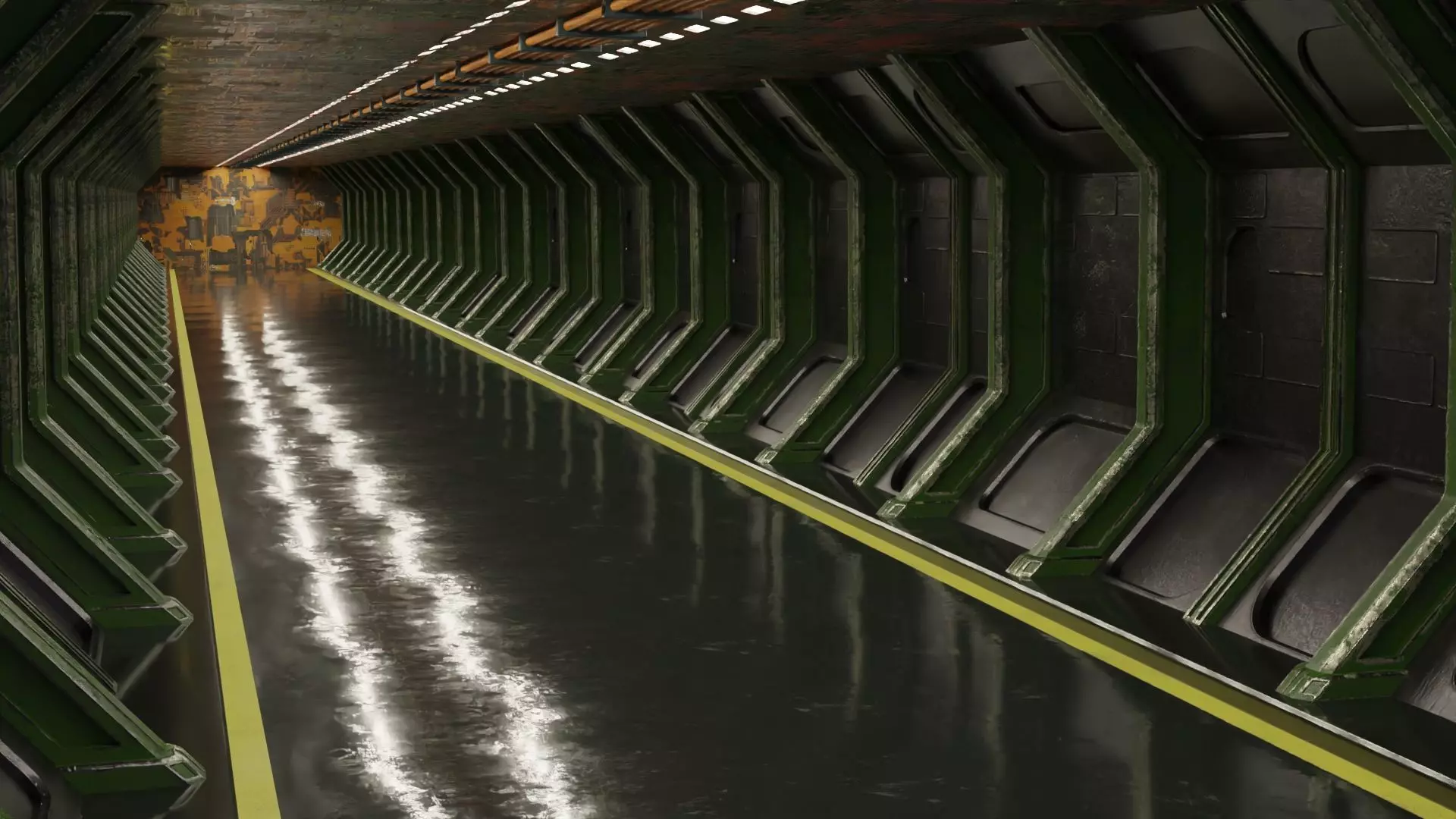 Shi fi Hangar 3D model Low-poly 3D model_0