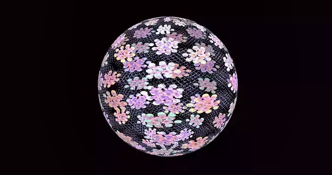 Charry flowers PBR seamless texture