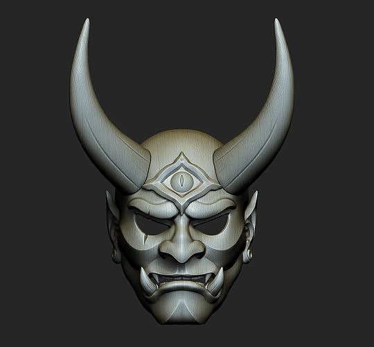 Hannya Mask Oni Demon Mask Samurai Mask 3D print model
