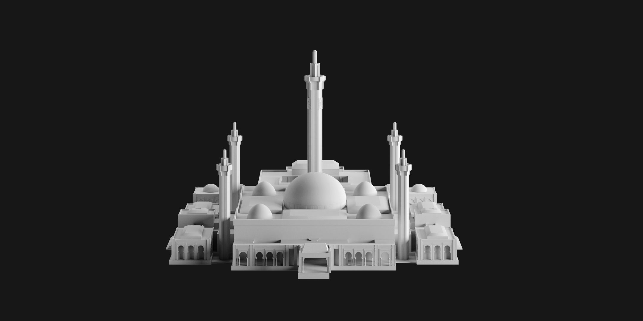 Massalikoul Djinane Mosque - Giant 3D Printable Model 3D print model_5