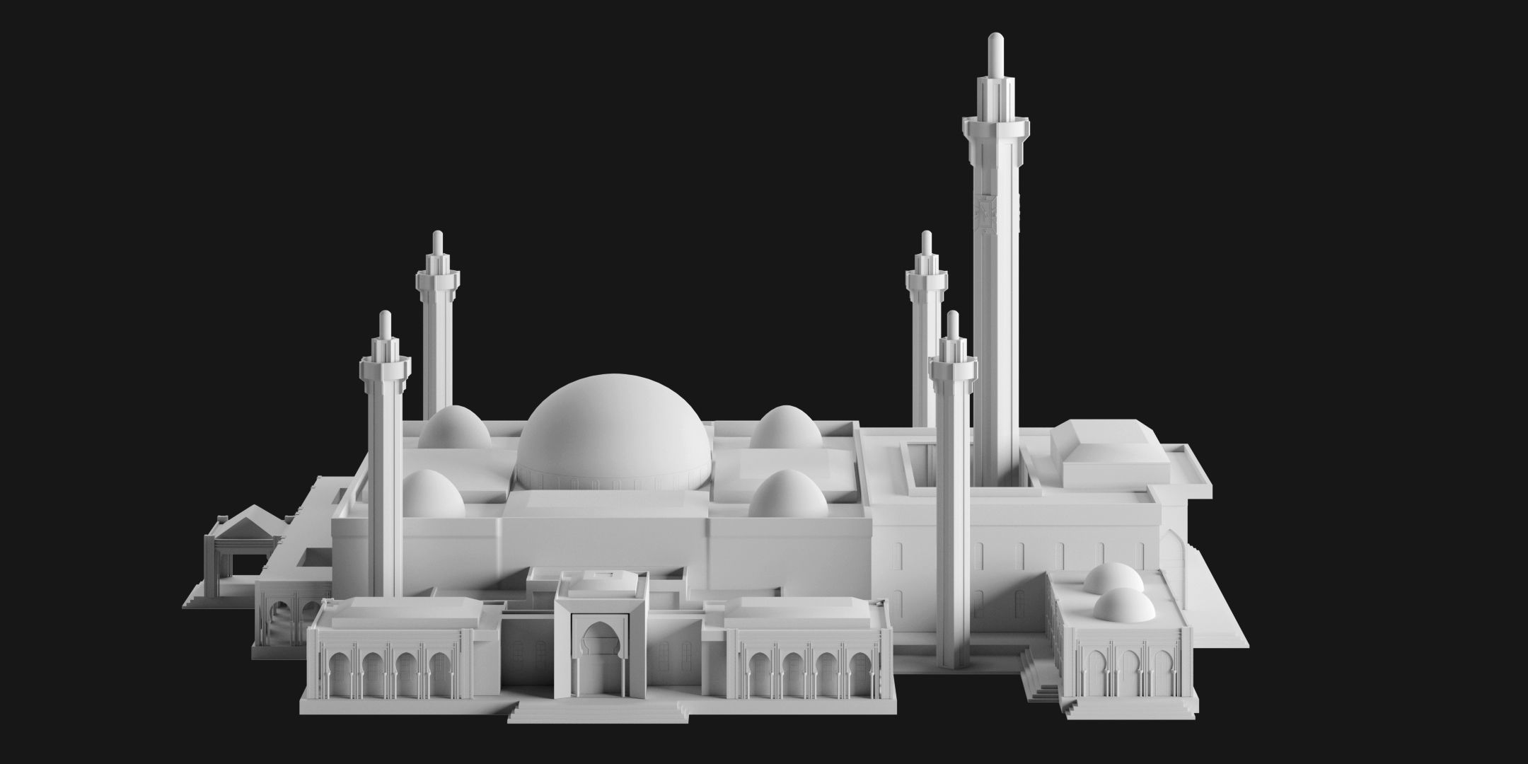 Massalikoul Djinane Mosque - Giant 3D Printable Model 3D print model_3
