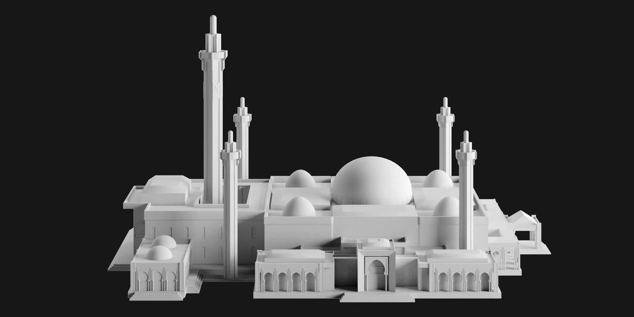 Massalikoul Djinane Mosque - Giant 3D Printable Model 3D print model_0