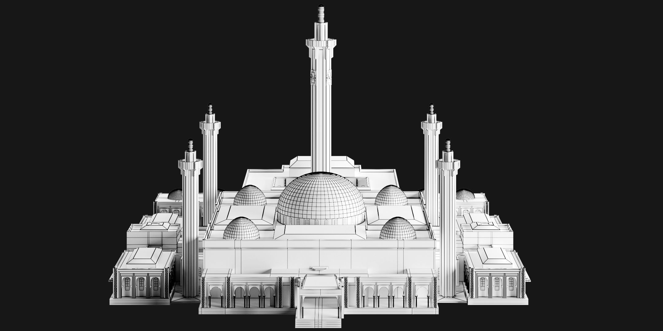 Massalikoul Djinane Mosque - Giant 3D Printable Model 3D print model_9