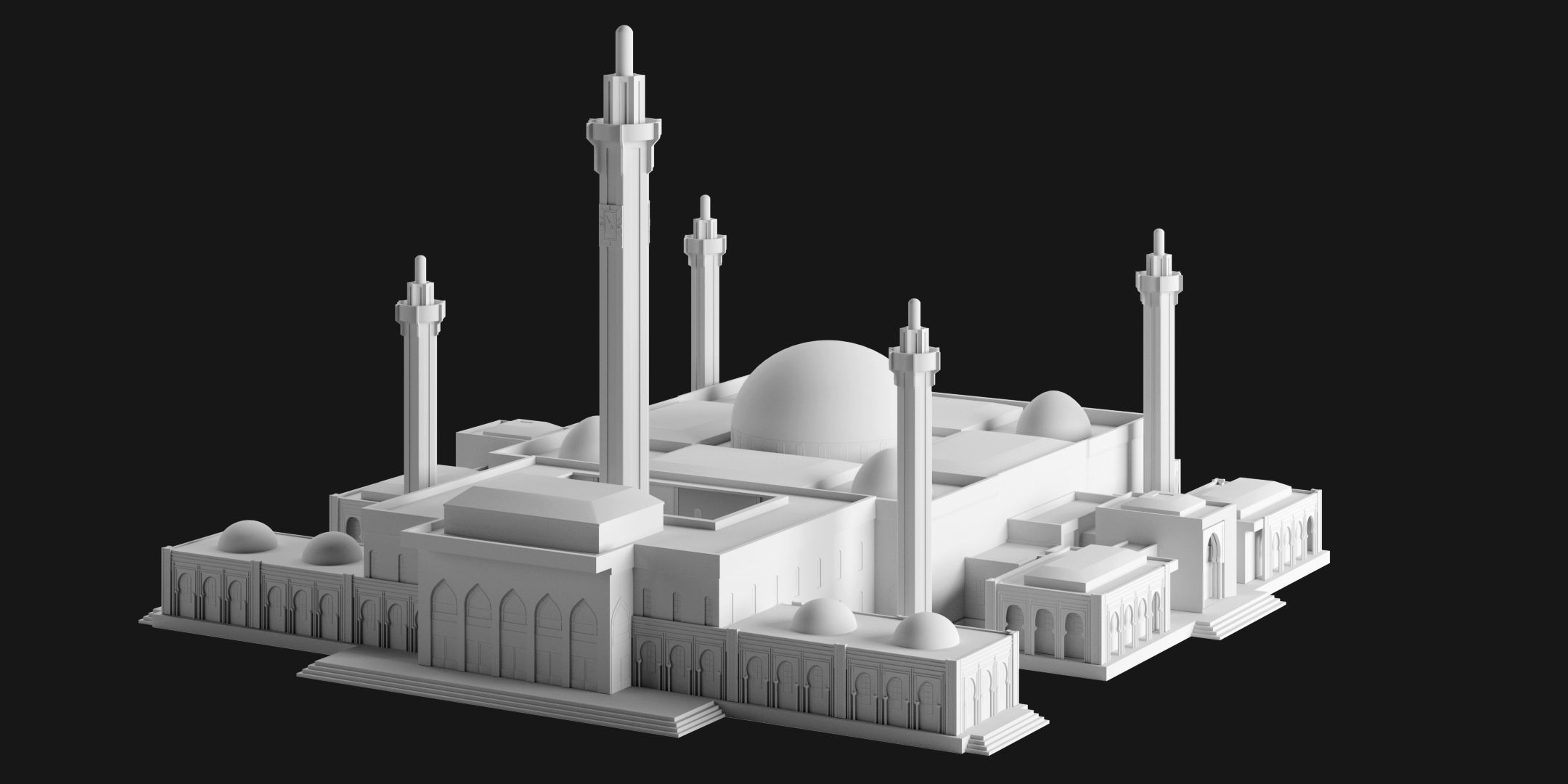 Massalikoul Djinane Mosque - Giant 3D Printable Model 3D print model_1