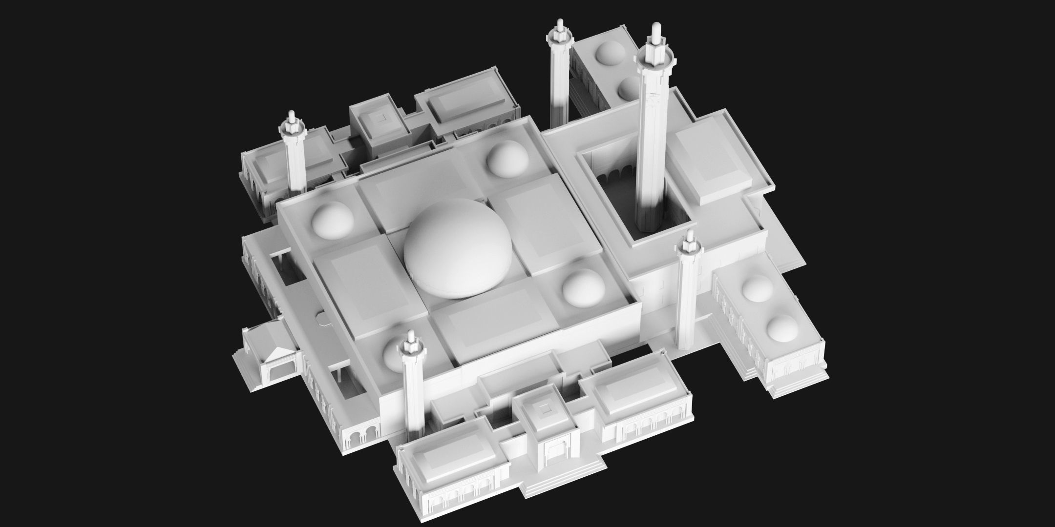 Massalikoul Djinane Mosque - Giant 3D Printable Model 3D print model_12