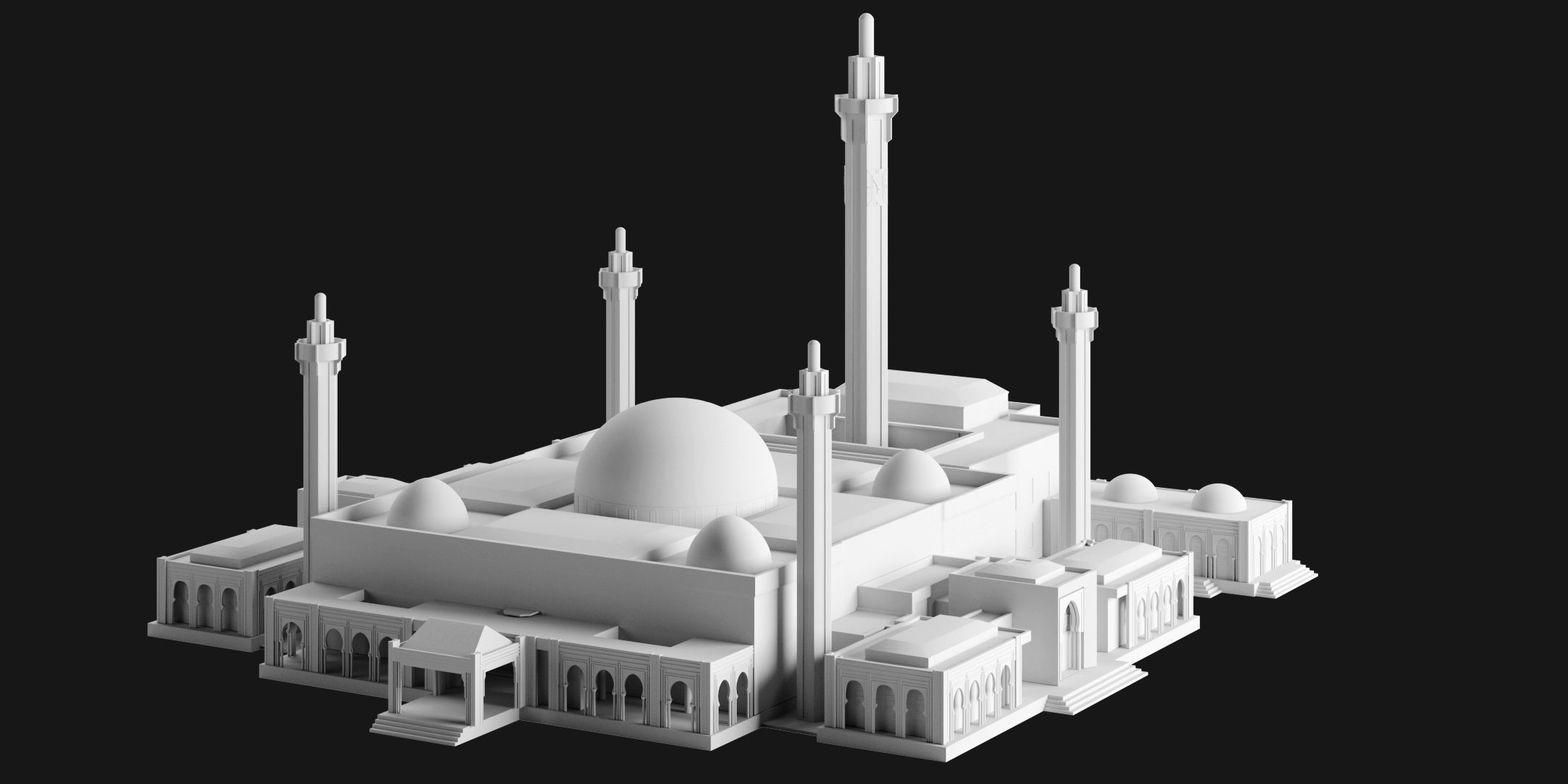 Massalikoul Djinane Mosque - Giant 3D Printable Model 3D print model_4