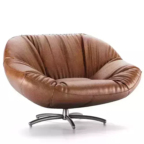 Leather ArmChair Gigi Soft by Label Vanderberg 3D model