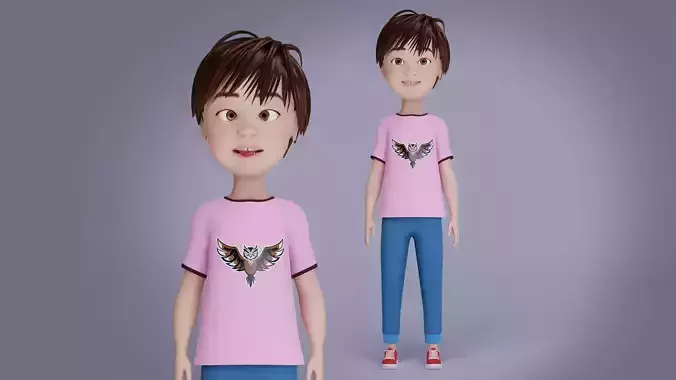 Cartoon teen boy rigged with Unity 