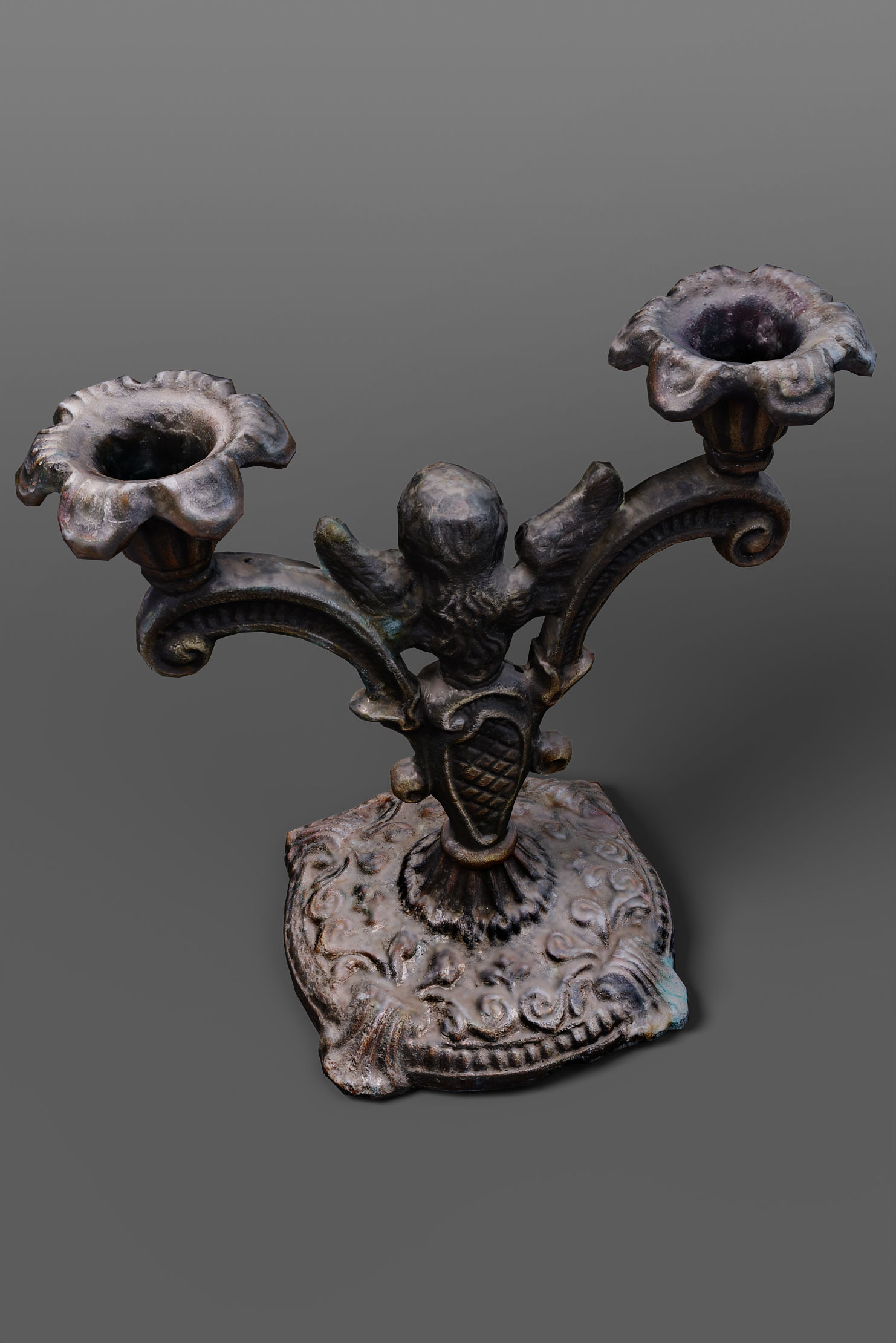 old candlestick Low-poly 3D model_4