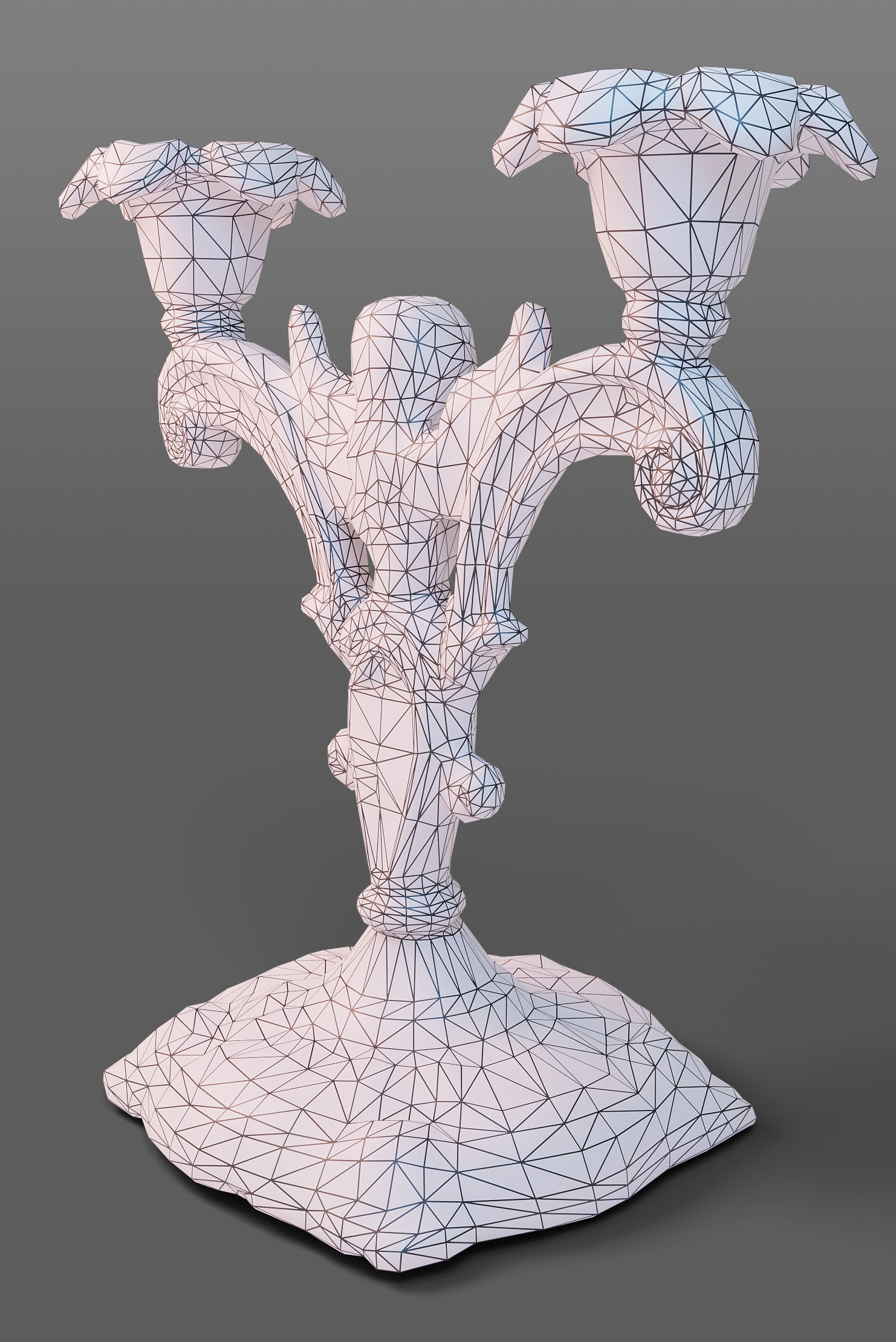 old candlestick Low-poly 3D model_8