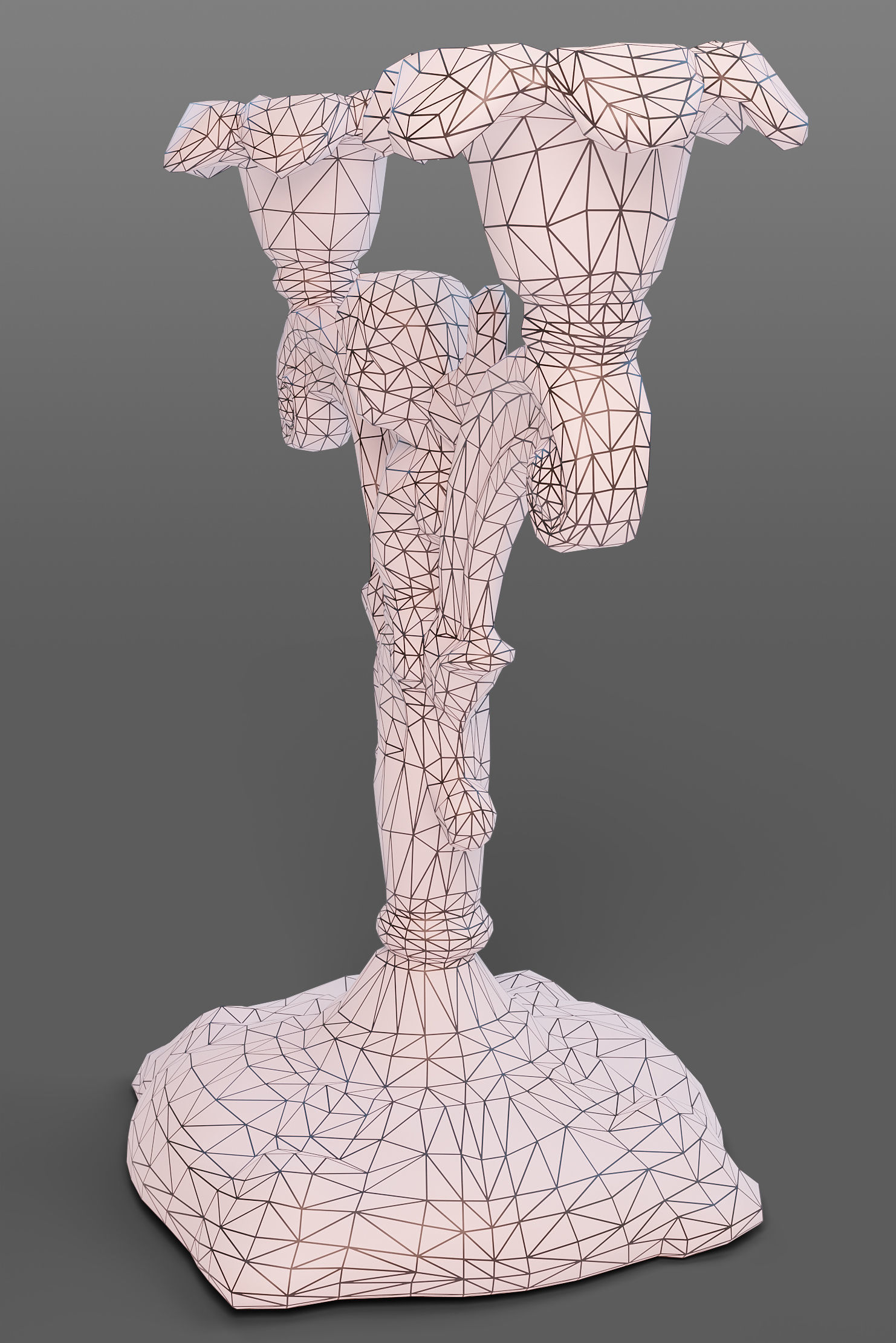 old candlestick Low-poly 3D model_6