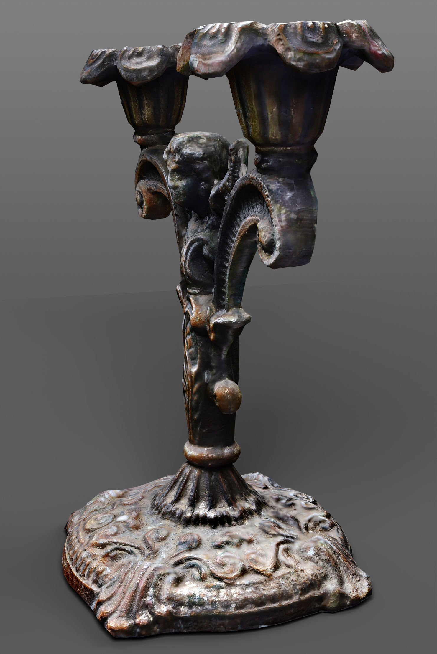 old candlestick Low-poly 3D model_3