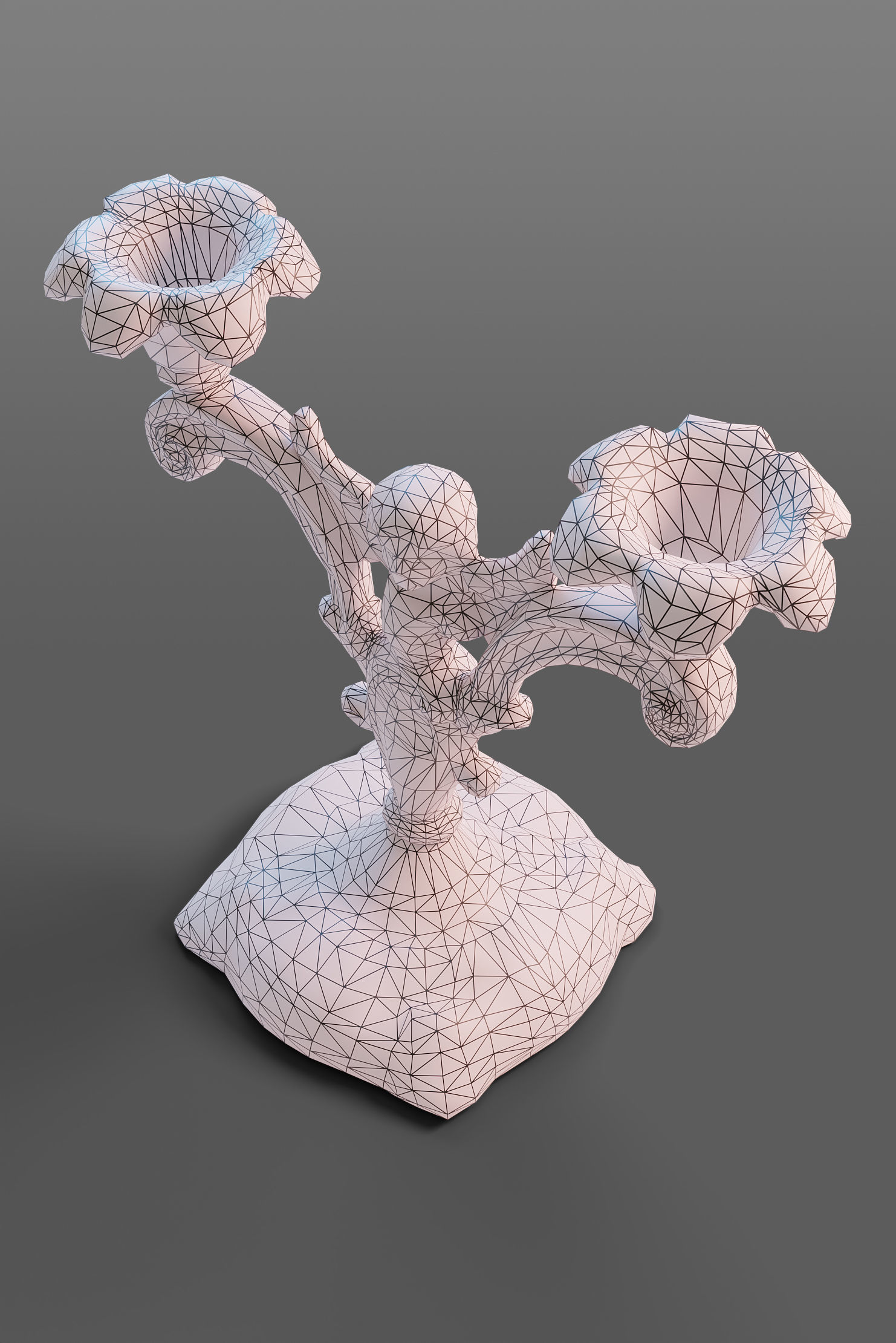 old candlestick Low-poly 3D model_9