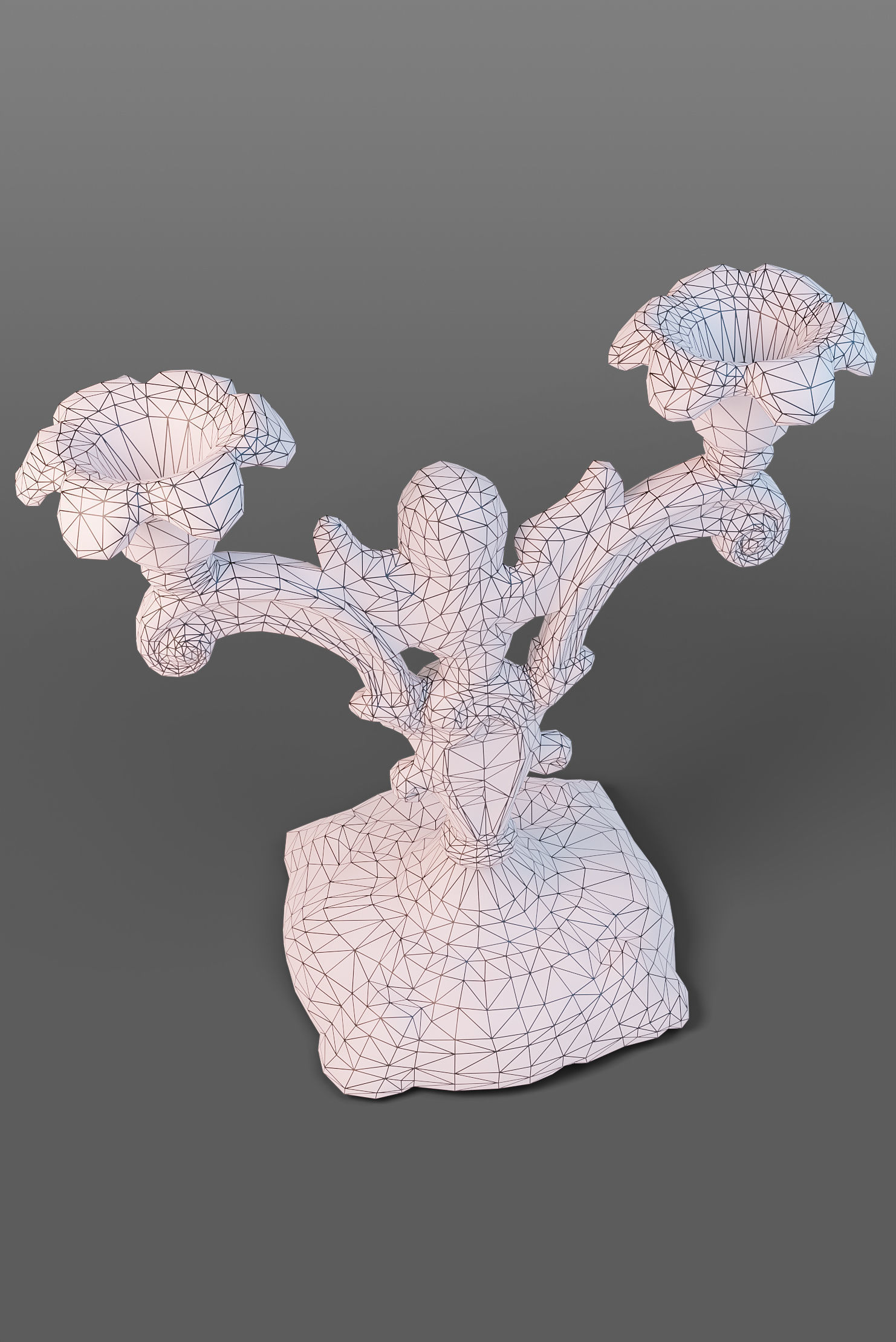 old candlestick Low-poly 3D model_7