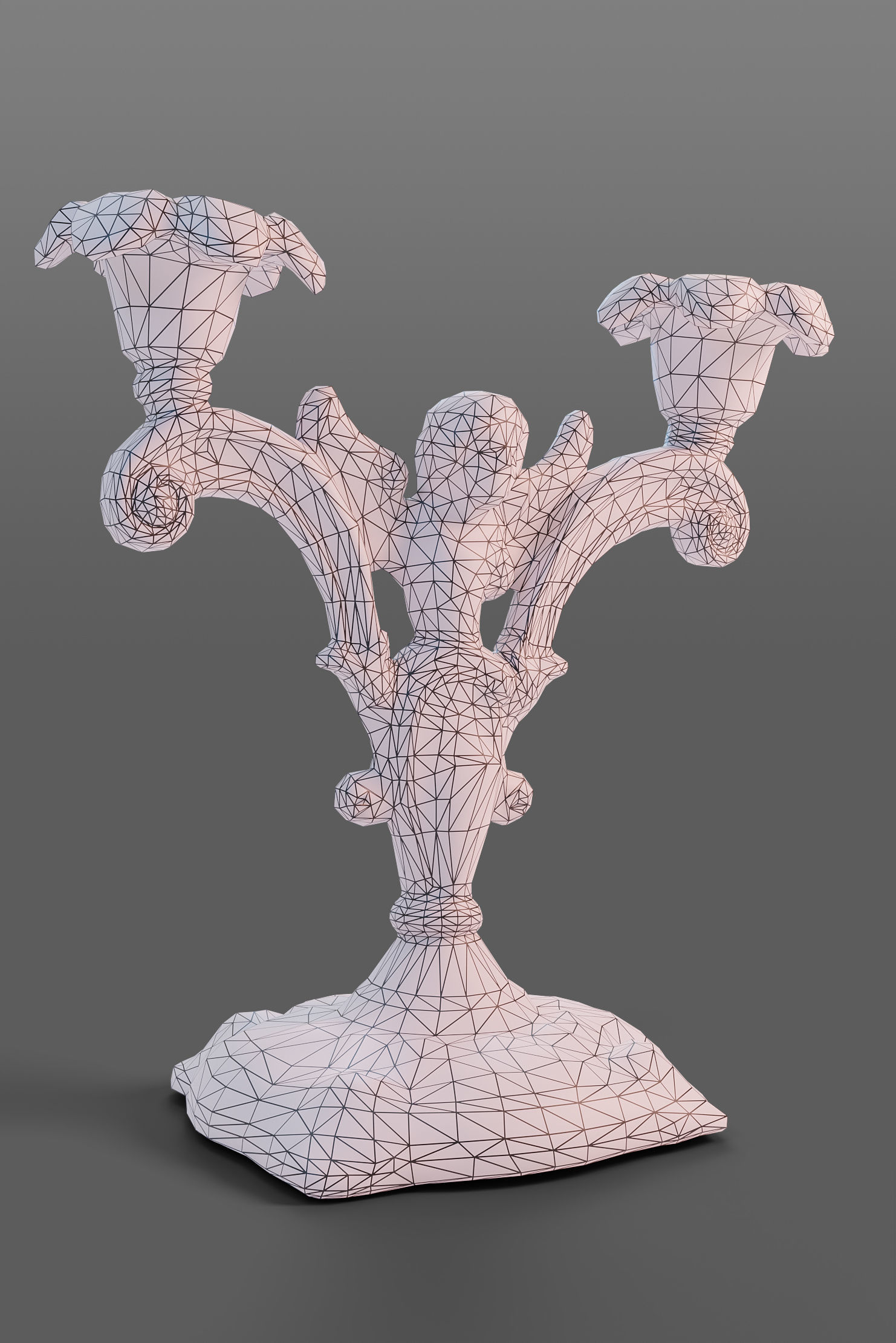 old candlestick Low-poly 3D model_5
