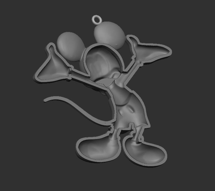 Mickey Mouse Pendant  3D print model_3