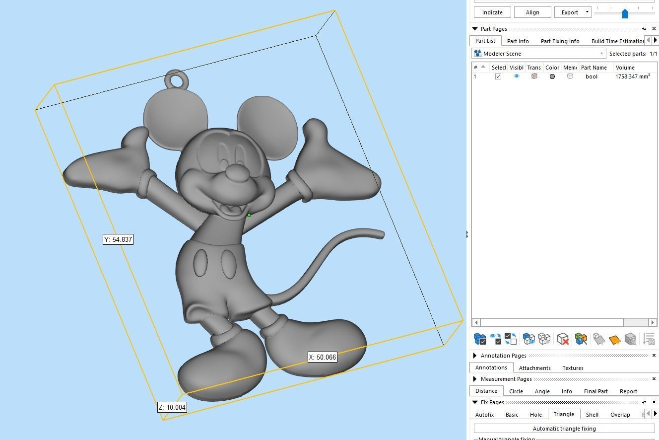 Mickey Mouse Pendant  3D print model_4