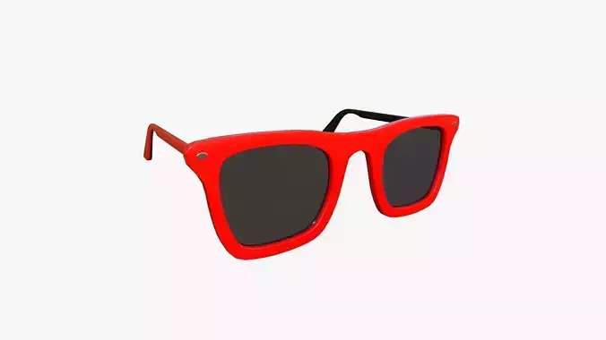 Sunglass E01 Red - Character Design Fashion Low-poly 3D model