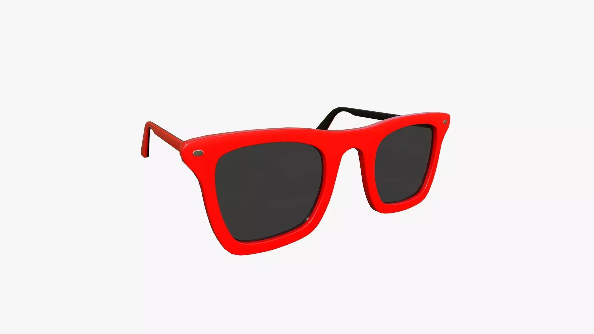 Sunglass E01 Red - Character Design Fashion Low-poly 3D model_0